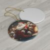 "Santa Hamster's Sleigh Ride" Ceramic Ornament - Image 2