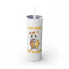 "Just Smile and Be Happy" Skinny Tumbler with Straw, 20oz - Image 4