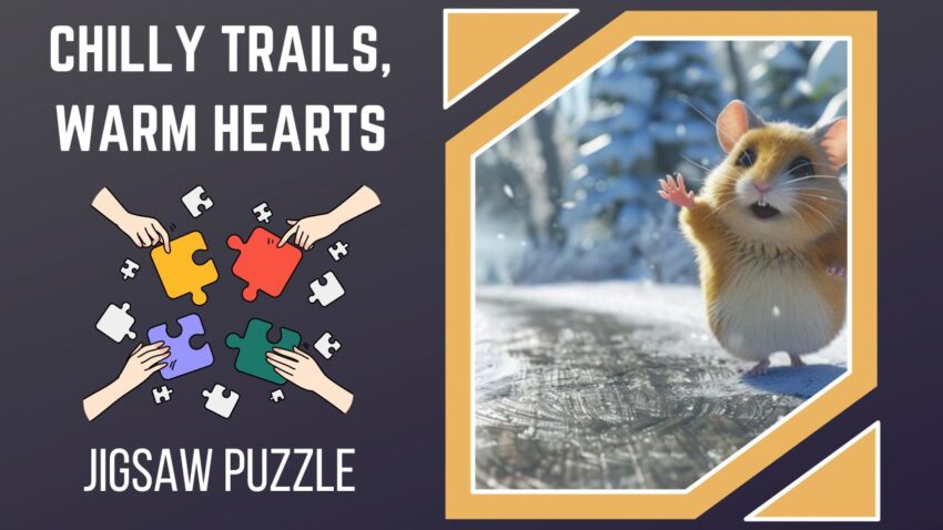 Chilly Trails, Warm Hearts Join Our Hamster's Icy Adventure Puzzle!